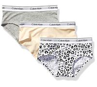 Calvin Klein Girls' Modern Cotton Hipster, Multipack Panties, Ck Leo, Nude, Heather Grey-3 Pack, 18-20