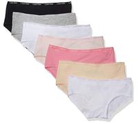 Calvin Klein Girls' Modern Cotton Hipster Underwear 7-Pack Panties, Nude, Pink, Light Pink, White, Grey, Black, White, X-Large (Pack of 7)