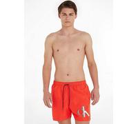 Calvin Klein Graphic Logo Print Swim Shorts Red