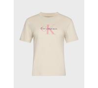 Calvin Klein Hero Monologo Short Sleeve T-Shirt Yellow Pink Women - L