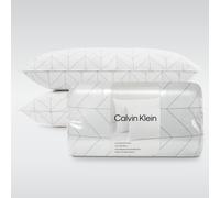 Calvin Klein Herringbone Print 20"""" x 36"""" King Size Set of 2 Bed Pillows for Sleeping White