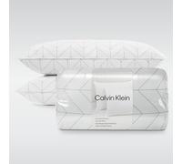 Calvin Klein Herringbone Print 20" x 36" King Size Set of 2 Bed Pillows for Sleeping, White