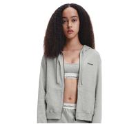 Calvin Klein Women's Women Modern Cotton Zip-Thru Track Jacket, Grey Heather - Size: 14