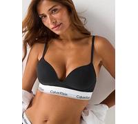 Calvin Klein Icon Cotton Modal Plunge Bra - Black, Black, Size 34B, Women Black