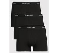 Calvin Klein ICON Cotton Stretch 3 Pack Contour Trunks, Black, Size S, Men Black