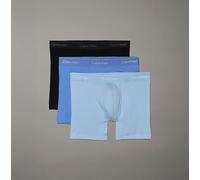 Calvin Klein ICON COTTON STRETCH 3 Pack Mens Boxer Briefs Black/Glacier/Blue - Small