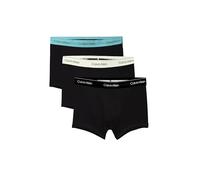 Calvin Klein Icon Cotton Stretch Trunks, Black with Multi-Colour Band, Pack of 3 (UK, Alpha, M, Regular, Regular, Black/Multi Colour Band)