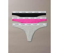 Calvin Klein Icon Logo Thong Grey Pink Black (3 Units) - XS