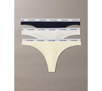 Calvin Klein Icon Logo Thong Yellow Black (3 Units) - S