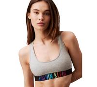 Calvin Klein Intense Power Pride Unlined Bralette - Grey Heather/ Ombre Pride - S - 10