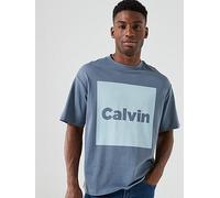 Calvin Klein Jeans Box Graphic T-Shirts, Grey, Size S, Men Grey