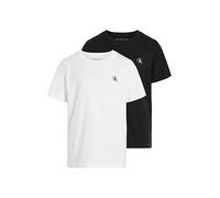 Calvin Klein Jeans Boys 2 Pack CK Monogram Short Sleeve T-Shirts, White/Black, Size 8 Years White/Black