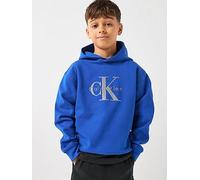 Calvin Klein Jeans Boys Light Monologo Hoodie, Blue, Size 14 Years Blue