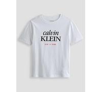 Calvin Klein Jeans Boys Logo Short Sleeve T-Shirt, White, Size 12 Years White