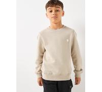 Calvin Klein Jeans Boys Mono Mini Badge Crew Neck Sweatshirt, Beige, Size 14 Years Beige