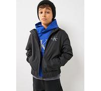 Calvin Klein Jeans Boys Monologo Essential Jacket, Black, Size Age: 8 Years Black