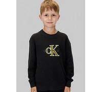 Calvin Klein Jeans Boys Towelling CK Stitch Jumper, Black, Size Age: 14 Years Black