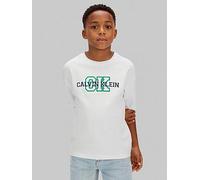 Calvin Klein Jeans Boys Varsity Logo Short Sleeve T-Shirt, White, Size 6 Years White