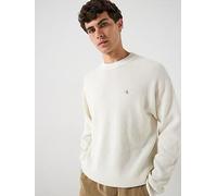 Calvin Klein Jeans Cotton Waffle Knitted Jumper, Cream, Size M, Men Cream