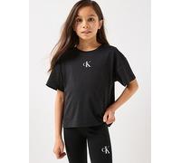 Calvin Klein Jeans Girls Ck Logo Short Sleeve Boxy T-Shirt, Black, Size Age: 8 Years Black
