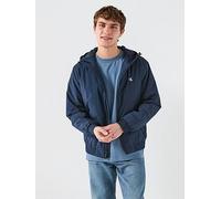 Calvin Klein Men's LS HOODED RIPSTOP HARRINGTON JKT LV04RE516G Jackets, BLUE (Dark Sapphire), L