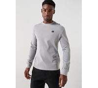 Calvin Klein Jeans Left Chest Woven Badge Waffle Long Sleeve T-Shirt - Grey, Grey, Size L, Men Grey
