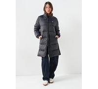 Calvin Klein Women’s Essential Mid Weight Long Puffer Jacket with Hood, Black (Black), M