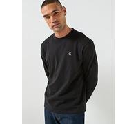 Calvin Klein Jeans Long Sleeve Easy Monogram T-Shirt, Black, Size S, Men Black