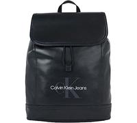 Calvin Klein Jeans Men Backpack Monogram Soft Flap Hand Luggage, Black (Black), One Size