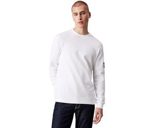 Calvin Klein Jeans Men Long-Sleeve T-Shirt Badge Waffle LS Basic, White (Bright White), XXS