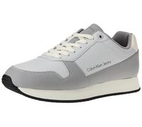 Calvin Klein Jeans Men Retro Runner Low LTH in SAT Sneaker, Oyster Mushroom/Formal Grey, 10