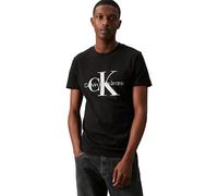 Calvin Klein Jeans Men Short-Sleeve T-Shirt Core Monologo Slim Fit, Black (Ck Black), XL