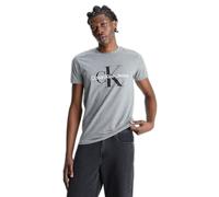 Calvin Klein Jeans Men Short-Sleeve T-Shirt Core Monologo Slim Fit, Grey (Mid Grey Heather), XL