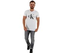 Calvin Klein Jeans Men Short-Sleeve T-Shirt Core Monologo Slim Fit, White (Bright White), XS