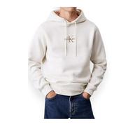Calvin Klein Jeans Men's MONOLOGO HOODIE Pullover Hoodie, Ivory, XL
