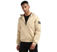 Calvin Klein Jeans Men's Padded Hooded Transitional Jacket, Beige (Pale Khaki), 3XL