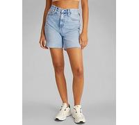 Calvin Klein Jeans Mid Bermuda Short, Blue, Size 32, Women Blue