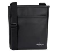 Calvin Klein Men’s Mono Logo Flat Pack Faux Leather Shoulder Bag, Black (Black), One Size