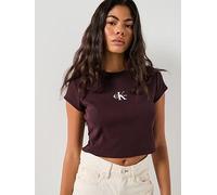 Calvin Klein Jeans Monogram Baby T-Shirt, Brown, Size Xl, Women Brown