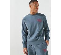 Calvin Klein Jeans Premium Terry Crew Sweatshirt, Dark Green, Size M, Men Dark Green