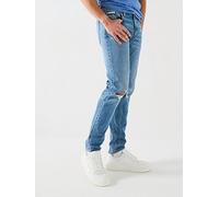 Calvin Klein Jeans Rip & Repair Slim Taper Jeans, Mid Wash, Size 34, Length Regular, Men Mid Wash