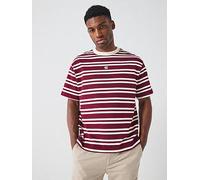 Calvin Klein Jeans Short Sleeve Heavyweight Stripe Jersey Relaxed Fit T-Shirt - Red, Red, Size S, Men Red