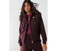 Calvin Klein Jeans Terry Monogram Hoodie, Brown, Size S, Women Brown