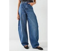 Calvin Klein Jeans The Extreme Barrel Jean, Blue, Size 34, Inside Leg 32, Women Blue