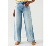 Calvin Klein Jeans The Wide Leg Rainy Jeans, Blue, Size 32, Inside Leg 32, Women Blue