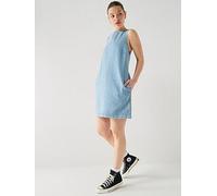 Calvin Klein Jeans V-Neck Denim Shift Dress, Blue, Size Xs, Women Blue
