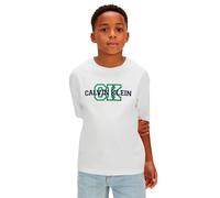 Calvin Klein Jeans Varsity Logo Short Sleeve T-shirt White 12 Years Boy