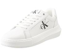 Calvin Klein Jeans Women Chunky Sole Trainers Cupsole Laceup, White (White), 4
