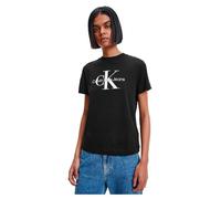 Calvin Klein Jeans Women Short-Sleeve T-Shirt Core Monologo Crew Neck, Black (Ck Black), XL