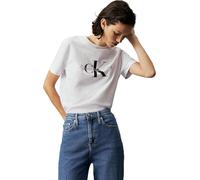 Calvin Klein Jeans Women Short-Sleeve T-Shirt Core Monologo Crew Neck, White (Bright White), XXL